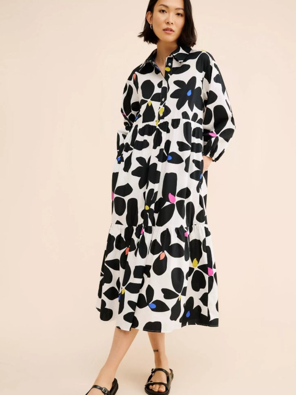 Maeve The Bettina Tiered Shirt Dress Small EUC Anthropologie - Picture 7 of 7